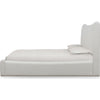 Yuri Queen Platform Bed | Foam Fill Headboard | Ivory Chenille Upholstery