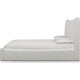 Yuri Queen Platform Bed | Foam Fill Headboard | Ivory Chenille Upholstery