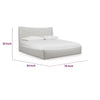 Yuri Queen Platform Bed | Foam Fill Headboard | Ivory Chenille Upholstery