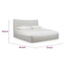 Yuri Queen Platform Bed | Foam Fill Headboard | Ivory Chenille Upholstery
