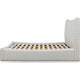 Yuri King Platform Bed | Foam Fill Headboard | Ivory Chenille Upholstery