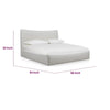Yuri King Platform Bed | Foam Fill Headboard | Ivory Chenille Upholstery