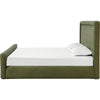 Mita Queen Platform Bed | Double Cord Welt Headboard | Moss Green Corduroy