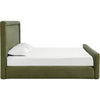 Mita Queen Platform Bed | Double Cord Welt Headboard | Moss Green Corduroy