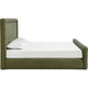 Mita Queen Platform Bed | Double Cord Welt Headboard | Moss Green Corduroy