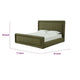 Mita Queen Platform Bed | Double Cord Welt Headboard | Moss Green Corduroy