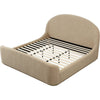 Coly Queen Platform Bed | Arched Headboard | Tan Brown Chenille Upholstery