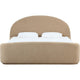 Coly King Platform Bed | Arched Headboard | Tan Brown Chenille Upholstery