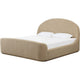 Coly King Platform Bed | Arched Headboard | Tan Brown Chenille Upholstery