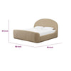 Coly King Platform Bed | Arched Headboard | Tan Brown Chenille Upholstery
