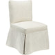 Kyro Skirted Dining Chair | Parsons Back | Foam Fill Striped Ivory Chenille