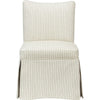 Kyro Skirted Dining Chair | Parsons Back | Foam Fill Striped Ivory Chenille