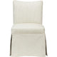 Kyro Skirted Dining Chair | Parsons Back | Foam Fill Striped Ivory Chenille