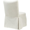 Kyro Skirted Dining Chair | Parsons Back | Foam Fill Striped Ivory Chenille