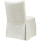 Kyro Skirted Dining Chair | Parsons Back | Foam Fill Striped Ivory Chenille