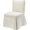 Kyro Skirted Dining Chair | Parsons Back | Foam Fill Striped Ivory Chenille
