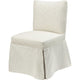 Kyro Skirted Dining Chair | Parsons Back | Foam Fill Striped Ivory Chenille