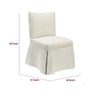 Kyro Skirted Dining Chair | Parsons Back | Foam Fill Striped Ivory Chenille