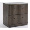 Yati Nightst& | 2 Fluted Drawers | Plinth Base | Chocolate Mousse Brown