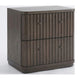 Yati Nightst& | 2 Fluted Drawers | Plinth Base | Chocolate Mousse Brown