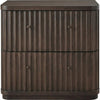 Yati Nightst& | 2 Fluted Drawers | Plinth Base | Chocolate Mousse Brown