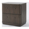 Yati Nightst& | 2 Fluted Drawers | Plinth Base | Chocolate Mousse Brown