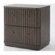 Yati Nightst& | 2 Fluted Drawers | Plinth Base | Chocolate Mousse Brown
