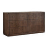 Yati Wide Dresser | 6 Fluted Drawers | Plinth Base | Chocolate Mousse Brown