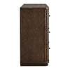 Yati Wide Dresser | 6 Fluted Drawers | Plinth Base | Chocolate Mousse Brown