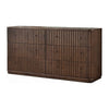 Yati Wide Dresser | 6 Fluted Drawers | Plinth Base | Chocolate Mousse Brown