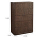Yati Tall Dresser Chest | 5 Fluted Drawers | Chocolate Mousse Brown