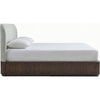 Yati Queen Platform Bed | Linen Upholstery | Fluted Chocolate Mousse Brown