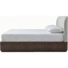 Yati Queen Platform Bed | Linen Upholstery | Fluted Chocolate Mousse Brown