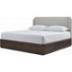 Yati Queen Platform Bed | Linen Upholstery | Fluted Chocolate Mousse Brown