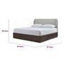 Yati Queen Platform Bed | Linen Upholstery | Fluted Chocolate Mousse Brown