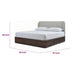 Yati Queen Platform Bed | Linen Upholstery | Fluted Chocolate Mousse Brown