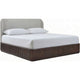 Yati King Platform Bed | Linen Upholstery | Fluted Chocolate Mousse Brown