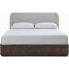 Yati King Platform Bed | Linen Upholstery | Fluted Chocolate Mousse Brown