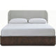 Yati King Platform Bed | Linen Upholstery | Fluted Chocolate Mousse Brown
