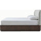 Yati King Platform Bed | Linen Upholstery | Fluted Chocolate Mousse Brown