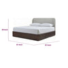 Yati King Platform Bed | Linen Upholstery | Fluted Chocolate Mousse Brown
