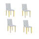 Reeva Dining Chairs with Gold Metal Legs | Set of 4 | Gray Faux Leather