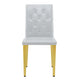 Reeva Dining Chairs with Gold Metal Legs | Set of 4 | Gray Faux Leather
