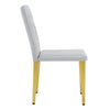 Reeva Dining Chairs with Gold Metal Legs | Set of 4 | Gray Faux Leather