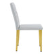 Reeva Dining Chairs with Gold Metal Legs | Set of 4 | Gray Faux Leather