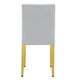 Reeva Dining Chairs with Gold Metal Legs | Set of 4 | Gray Faux Leather