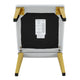 Reeva Dining Chairs with Gold Metal Legs | Set of 4 | Gray Faux Leather