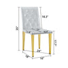 Reeva Dining Chairs with Gold Metal Legs | Set of 4 | Gray Faux Leather