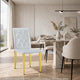 Reeva Dining Chairs with Gold Metal Legs | Set of 4 | Gray Faux Leather