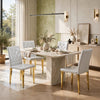 Reeva Dining Chairs with Gold Metal Legs | Set of 4 | Gray Faux Leather